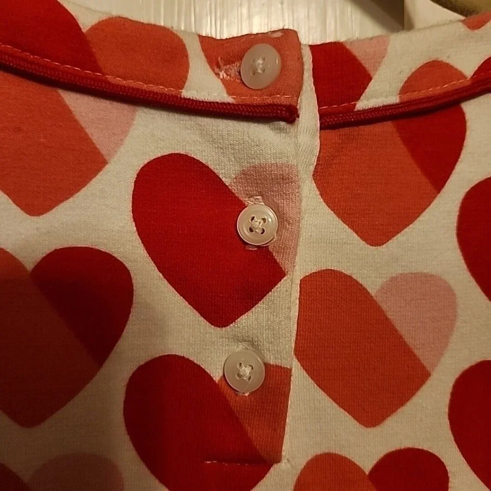 Size 6 Gymboree Red and Pink Valentine Heart Dress Knit Short Sleeves As Is